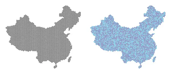 Carte de la Chine pointillée abstractions — Image vectorielle