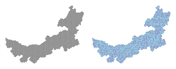 Mapa interior chino punteado de Mongolia Abstracciones — Archivo Imágenes Vectoriales