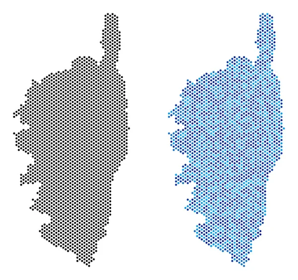 ドットのコルシカ島のフランスの島の地図の抽象化 — ストックベクタ