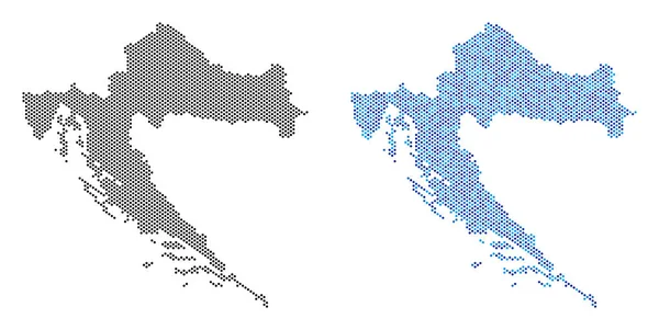 Pixel Croacia Mapa Abstracciones — Archivo Imágenes Vectoriales