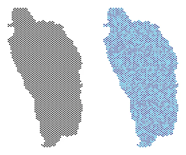 ピクセル ドミニカ島マップの抽象化 — ストックベクタ