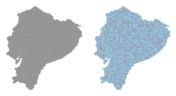 ピクセル エクアドル地図抽象化 — ストックベクタ