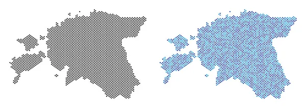 Pixel Estónia Mapa Abstracções —  Vetores de Stock