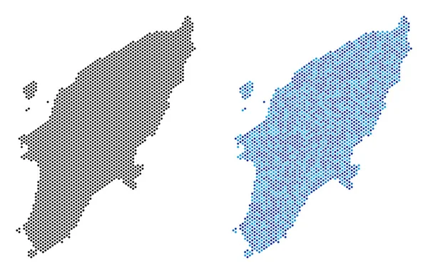 Dot Greek Rhodes Island Map Abstractions — Stock Vector