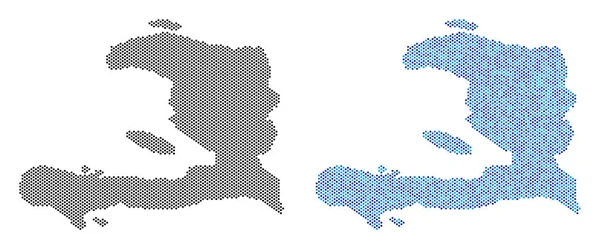 ピクセル ハイチ地図抽象化 — ストックベクタ