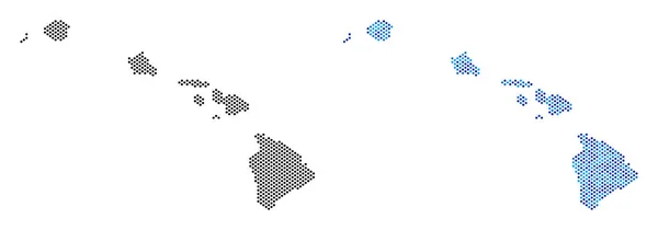 Pixel Havaii öarna karta abstraktioner — Stock vektor