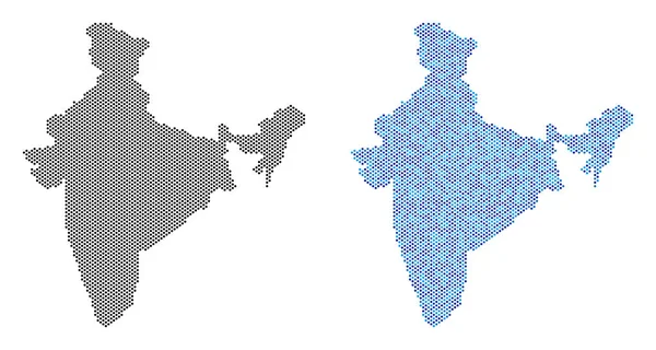 Dot Índia Mapa Abstrações — Vetor de Stock
