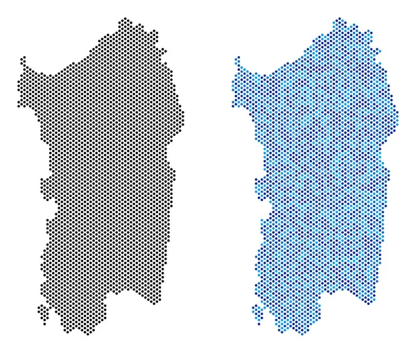 Noktalı İtalyan Sardunya Adası harita soyutlamalar