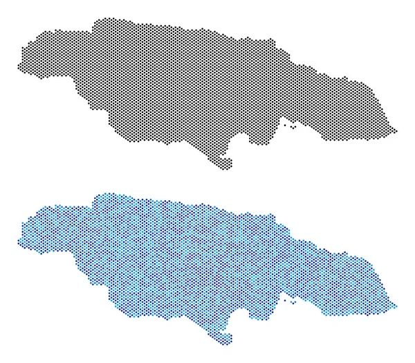 Carte Jamaïque pointillée Abstractions — Image vectorielle