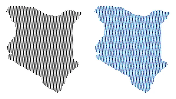 Kropkowane Kenia Mapa abstrakcje — Wektor stockowy