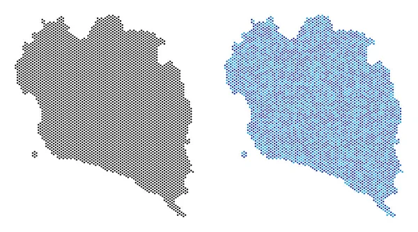 Den thailändska ön pixel Koh Phangan karta abstraktioner — Stock vektor