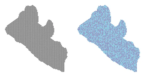 Mapa de Liberia punteado Abstracciones — Vector de stock