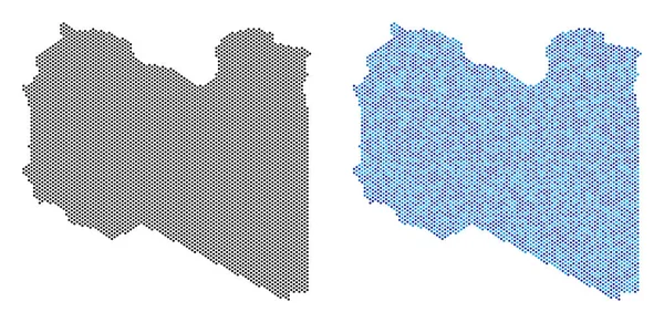 Dot Libya Mapa Abstrações — Vetor de Stock