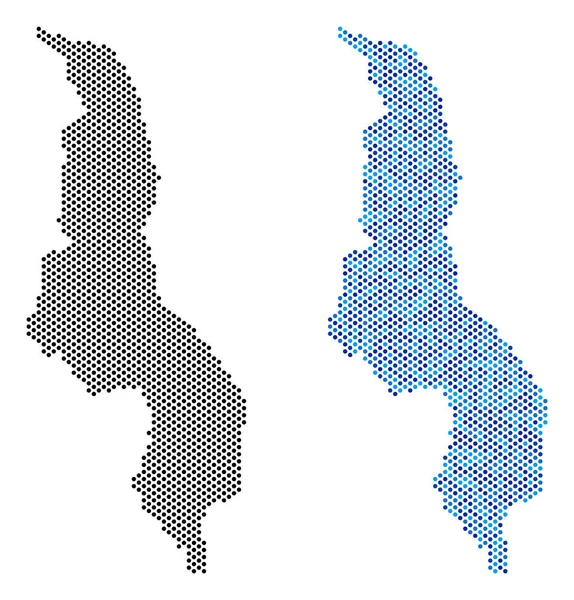 Pixel-Malawi-Kartenabstraktionen — Stockvektor
