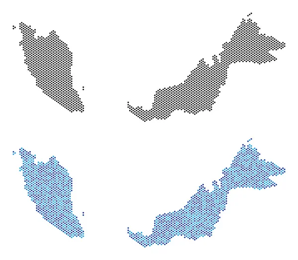 Dot Malezja Mapa abstrakcje — Wektor stockowy