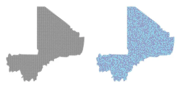 Abstrazioni punteggiate della mappa di Mali — Vettoriale Stock