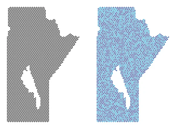 Pixel Manitoba Mapa de la provincia Abstracciones — Vector de stock