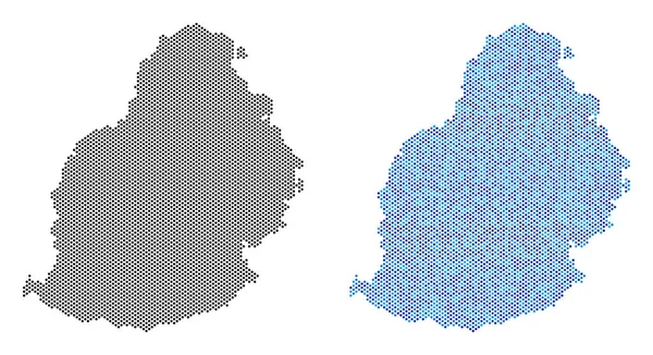ドット モーリシャス島マップの抽象化 — ストックベクタ