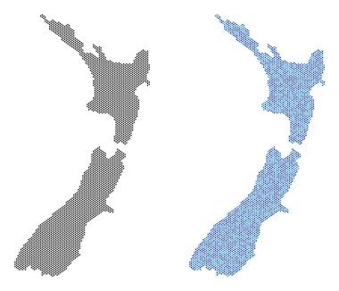 Noktalı Yeni Zelanda harita soyutlamalar
