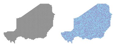 Noktalı Nijer harita soyutlamalar
