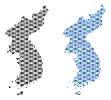 Piksel Kuzey ve Güney Kore harita soyutlamalar
