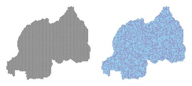 Noktalı Ruanda harita soyutlamalar
