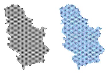 Noktalı Sırbistan harita soyutlamalar
