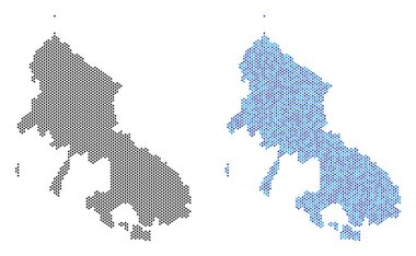 Piksel Skyros Yunan Adası harita soyutlamalar