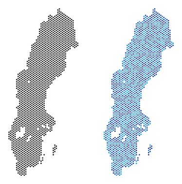 Piksel İsveç harita soyutlamalar