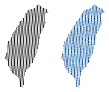Piksel Tayvan Adası harita soyutlamalar