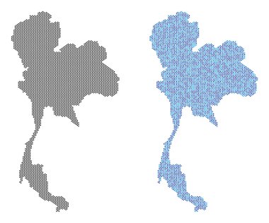 Noktalı Tayland harita soyutlamalar