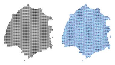 Piksel Thassos Yunan Adası harita soyutlamalar
