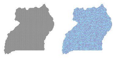 Noktalı Uganda harita soyutlamalar
