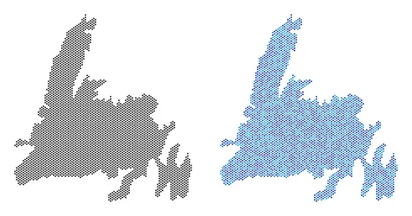도트 뉴펀들랜드 섬 지도 추상화 — 스톡 벡터