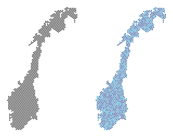 Dot Norway Map Abstractions — Stock Vector