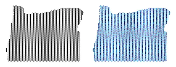 Mapa do Estado de Oregon pontilhado Abstrações — Vetor de Stock