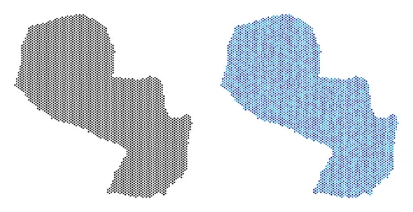 Pixel Paraguay Karte Abstraktionen — Stockvektor