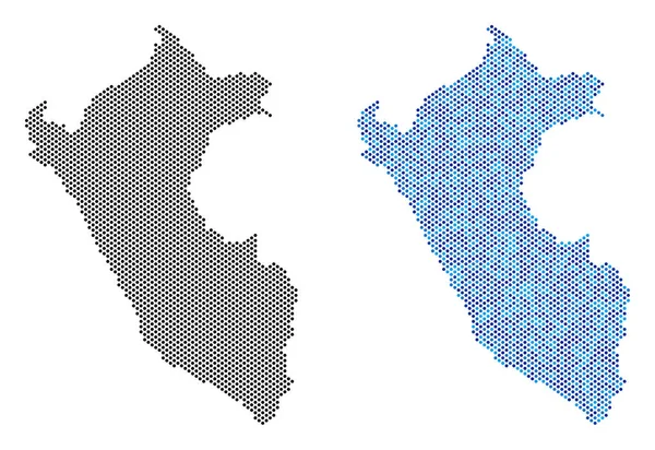 Pixel Peru Karte Abstraktionen — Stockvektor