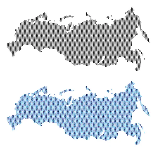 Pixel Russland Karte Abstraktionen — Stockvektor