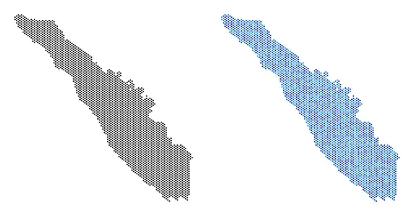 Mapa da Ilha do Pixel Sumatra Abstrações —  Vetores de Stock