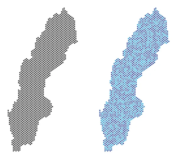 Pixel Suecia Mapa Abstracciones — Vector de stock