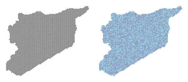 Carte de la Syrie en pointillés Abstractions — Image vectorielle