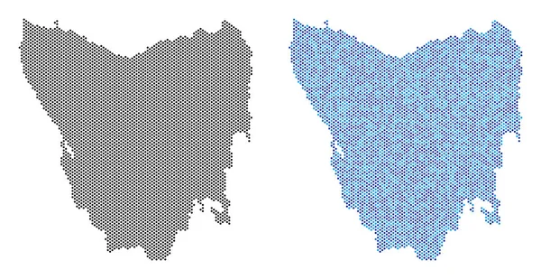 Kropkowane wyspa Tasmania mapę abstrakcje — Wektor stockowy