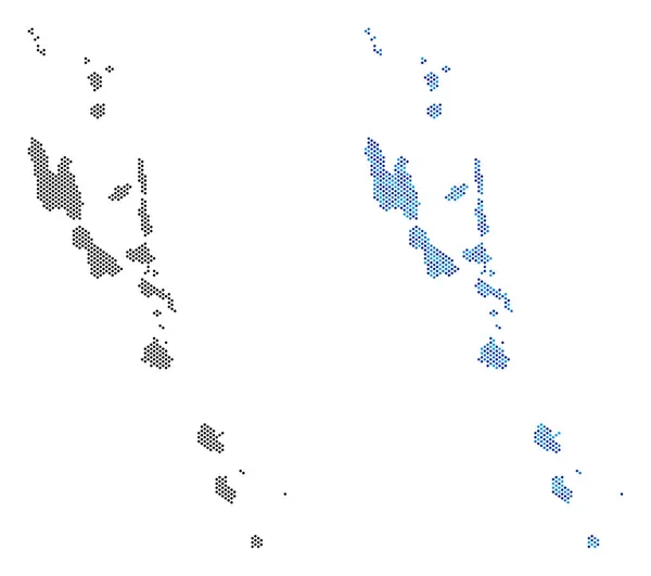 Dotted Vanuatu Islands Map Abstractions — Stock Vector