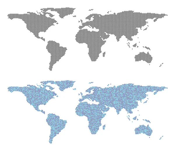 Pixel Mapa Mundial Abstrações —  Vetores de Stock