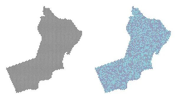 Mapa de Yemen punteado Abstracciones — Vector de stock