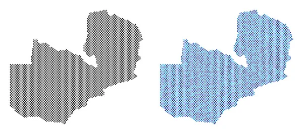 Mapa da Zâmbia pontilhada Abstrações — Vetor de Stock