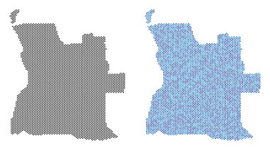 Piksel Angola Haritası soyutlamalar