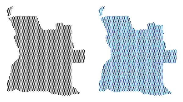 Pixel Angola Mapa Abstrações — Vetor de Stock