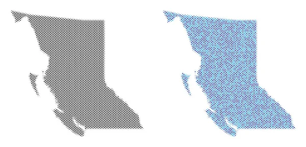 도트 브리티시 컬럼비아 주 지도 추상화 — 스톡 벡터